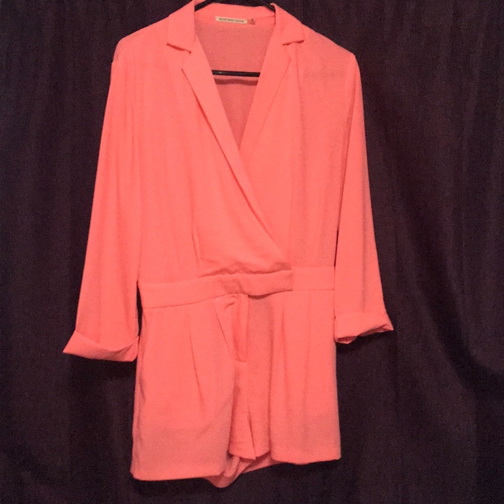 neon pink  business romper